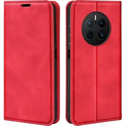 Cover-Discount Huawei Mate 50 Pro - Stand Flip Case Hülle rot (Huawei Mate 50 Pro), Smartphone Hülle, Rot