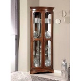 JVmoebel Eckvitrine Klassische Italienische Möbel Holz Braun Eckvitrine Vitrineschrank (1-St., Eckvitrine) Made in Italy braun