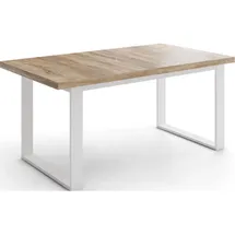 WFL GROUP Esstisch Für Wohnzimmer - Loft Stil Industriell Esstisch Mit Weißen Metallfüßen - Ausziehbarer von 160 cm bis 200 cm - Esszimmer, Esstische