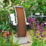 könige hausdeko gmbh Köhko® Wasserwand Segel-Form aus Cortenstahl Höhe 110 cm mit LED-Beleuchtung Terrassenbrunnen Zimmerbrunnen Venezuela 32004