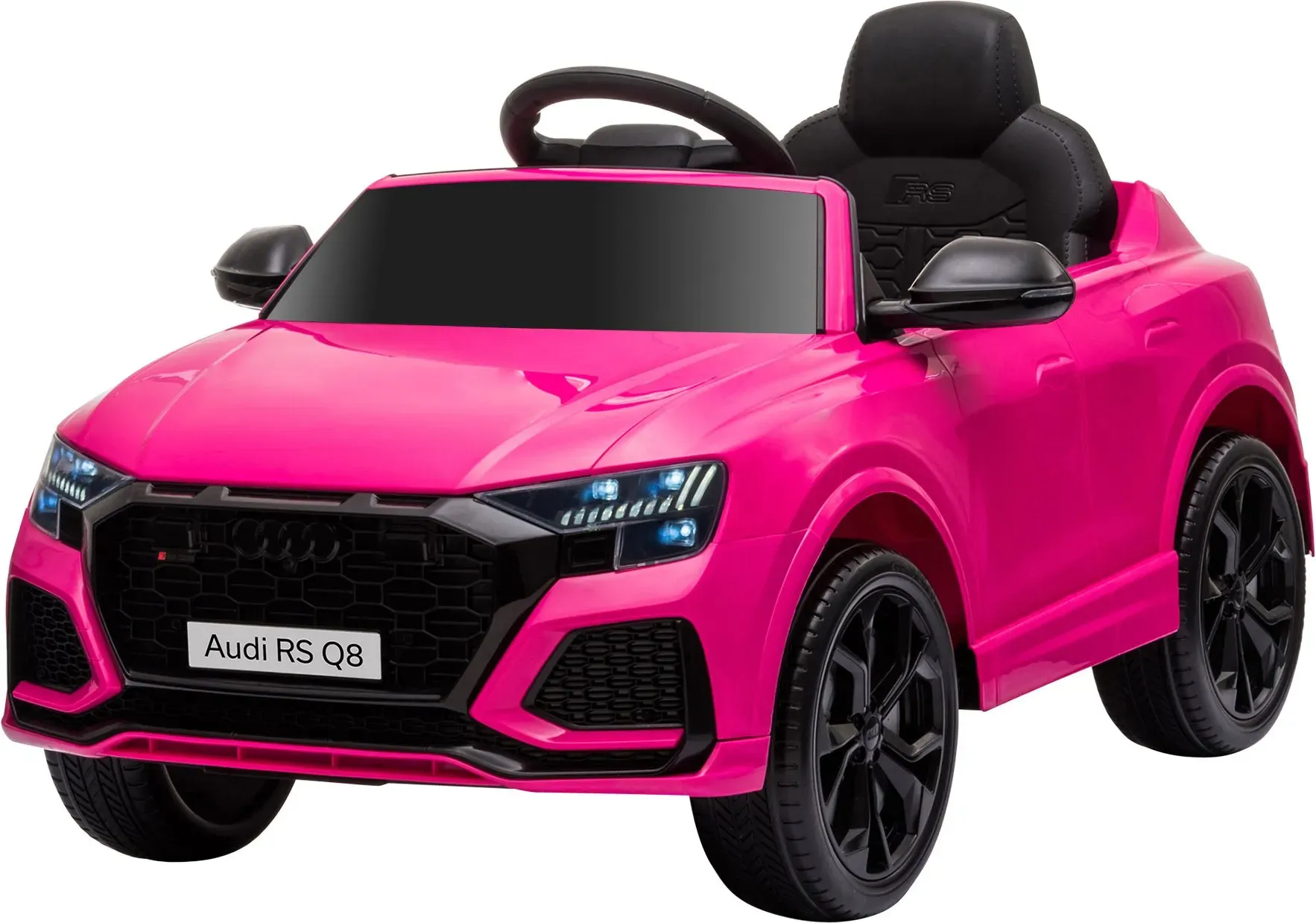 HOMCOM Elektroauto für Kinder mit Audi RS Q8 Lizenz, 6V Batterieauto, elektrisches Fahrzeug mit Fernbedienung, MP3, USB, Musik, Bluetooth, für Kinder von 3-5 Jahren, rosa   Aosom