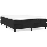 vidaXL Boxspringbett mit Matratze Schwarz 140x200 cm Samt