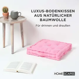 Homescapes Kissenbezug Unifarben 50 x 50 cm Rosa