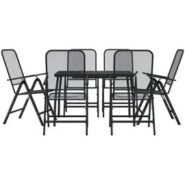 vidaXL Garten-Essgruppe 7-tlg. Anthrazit Streckgitter