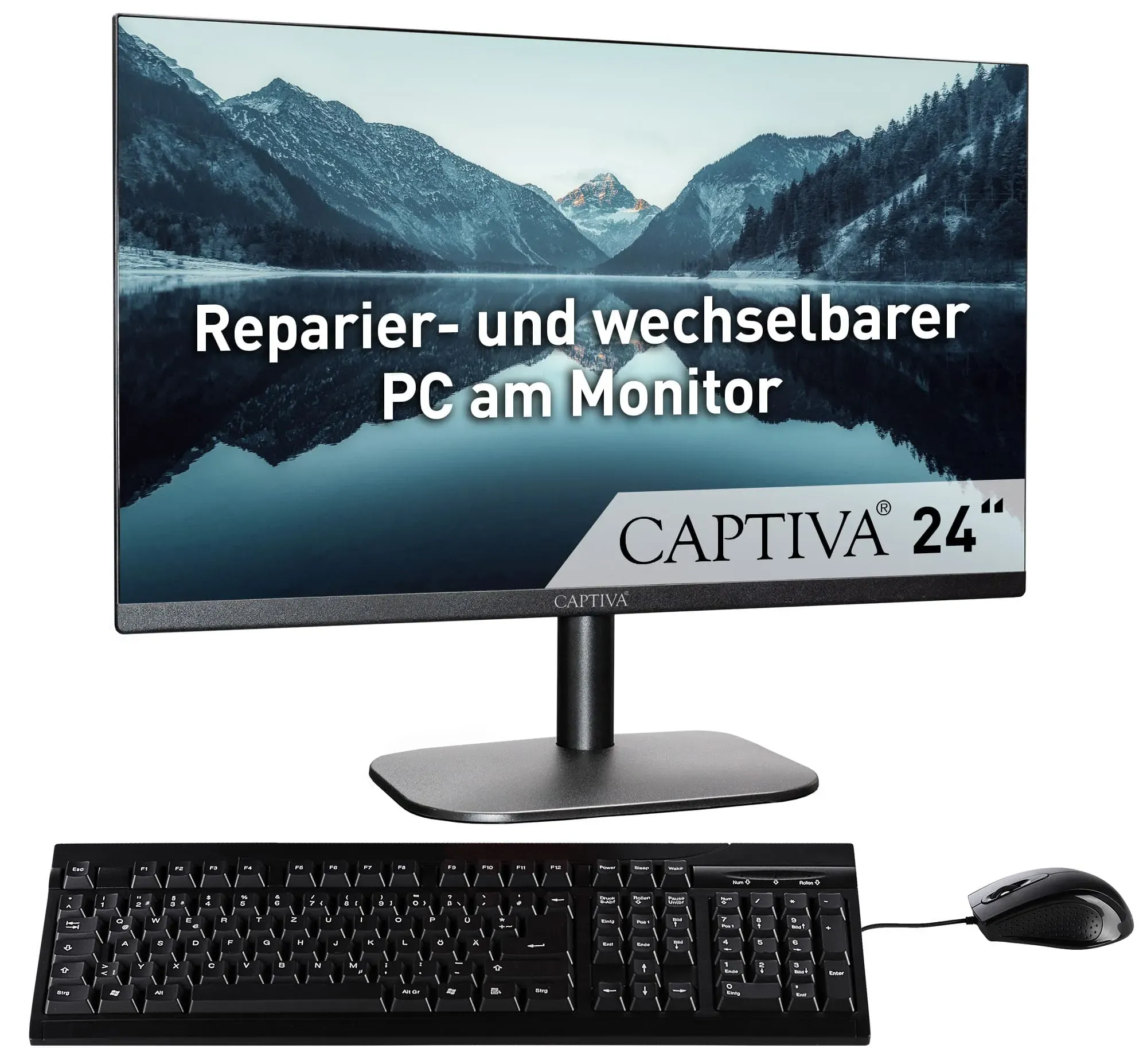 CAPTIVA All-in-One PC "All-In-One Power Starter I84-884" Computer Gr. ohne Betriebssystem, 32 GB RAM 1000 GB SSD, schwarz