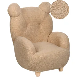 Kindersessel Teddybär MELBU Bouclé Hellbraun