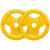 GORILLA SPORTS Hantelscheibe Hantelscheibe 50/51mm Olympia Gummi Gripper 1,25-25 KG, 30 kg, (2-tlg) gelb