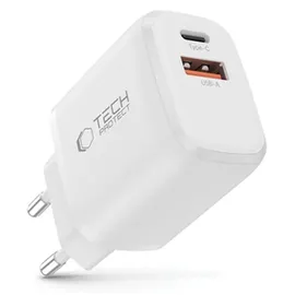 OEM Tech-protect Nca20 Pd 20w Qc3.0 Usb-a / Usb-c Wandladegerät – Weiß