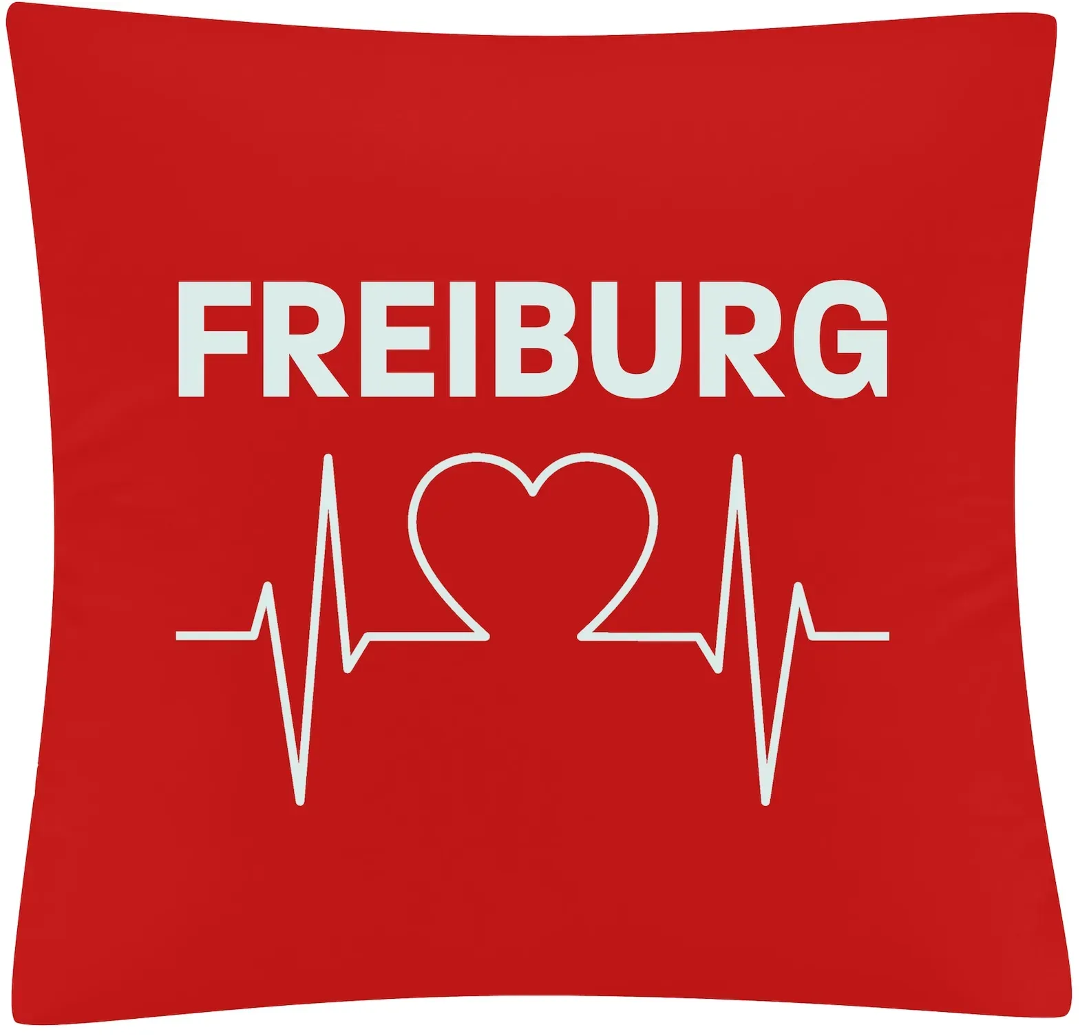 multifanshop Kissenbezug - Freiburg - Herzschlag - Druck weiß - Kissen