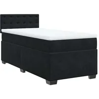 VidaXL Boxspringbett mit Matratze Schwarz 90x200 cm Samt