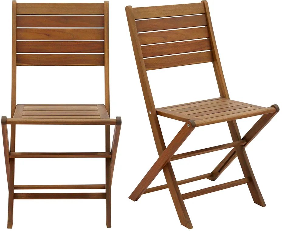 Chaises de jardin pliantes en bois massif (lot de 2) CANOPEE