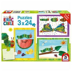 Schmidt Spiele Puzzle Raupe Nimmersatt Raupe-Kokon-Schmetterling, 24 Puzzleteile bunt