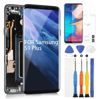 LCD für Samsung Galaxy S9 Plus LCD Display für Samsung Galaxy S9+ G965 SM-G965U LCD Bildschirm Touchscreen Digitazer Assembly Ersatz mit Reparatur Kit (Schwarz mit Rahmen)