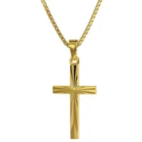 trendor 75435 Kreuz-Anhänger Gold 585 / 14K + goldplattierte Silber-Kette