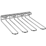 APS 93398 Gläserschiene, 29,5 x 32 x 6 cm, hochwertiger Gläserhalter aus verchromtem Metall, Weinglashalterung für 12 Gläser, Halter zum Aufhängen von Gläsern für Küche, Bar, Restaurant, verchromt