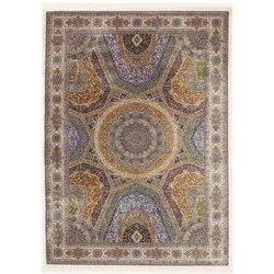 Teppich OCI DIE TEPPICHMARKE "SILK LINE SHAH ABBAS", bunt (multi), B:200cm H:5mm L:290cm, Modal, Teppiche, Wohnzimmer