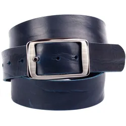 Ledergürtel ANTHONI CROWN, Damen, Gr. 105, blau, Leder, unifarben, genarbt, casual,klassisch,modisch, Gürtel, pflanzlich gegerbtes Leder