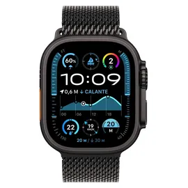 Apple Watch Ultra 2 GPS + Cellular 49 mm Titangehäuse schwarz,  Milanaise Armband schwarz M
