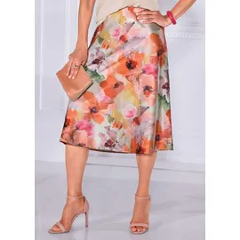 GOLDNER Midirock Damen Floral Orange 44