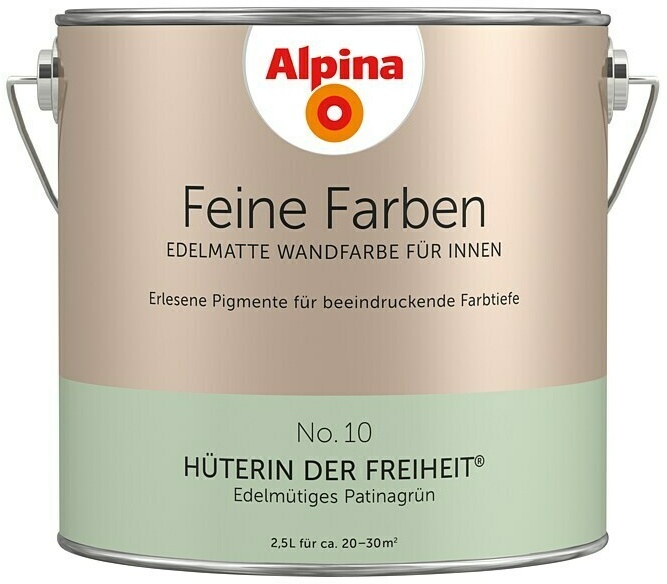 Alpina Wandfarbe Feine Farben  (2,5 l, Hüterin der Freiheit, No. 10 - Edelmütiges Patinagrün, Matt, Konservierungsmittelfrei)
