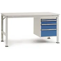 Manuflex AU5847.5007 Komplett-Arbeitstisch Grund UNIVERSAL Standard mit Kunststoff-Platte, BxTxH = 2000 x 800 x 760-870mm