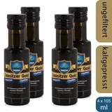 4 x Leinöl - Lausitzer Gold (kaltgepresst ungefiltert Premium Leinöl), 4 x 105ml