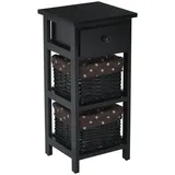 Costway Nachtschrank mit Schublade 28 x 26 x 60 cm Schwarz