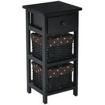 Costway Nachtschrank mit Schublade 28 x 26 x 60 cm Schwarz