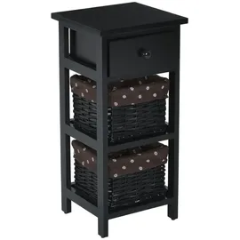 Costway Nachtschrank mit Schublade 28 x 26 x 60 cm Schwarz