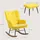 Homcom Schaukelstuhl mit Hocker Polyester 64 x 90 x 89 cm Gelb