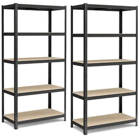Songmics Lagerregal Metall 50 x 100 x 200 cm schwarz