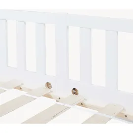 [en.casa] Kinderbett Tanna 80 x 160 cm Kiefer massiv weiß