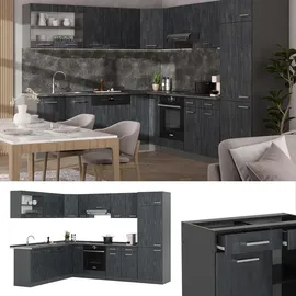 Vicco Winkelküche L-Form R-Line 287 x 227 cm Schwarz Beton/Anthrazit