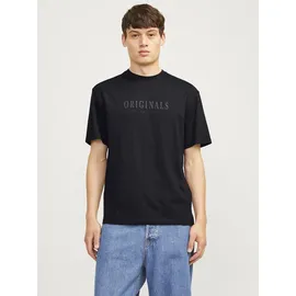 JACK & JONES Rundhalsshirt JORFREDERIKSBERG TEE SS CREW NECK NOOS schwarz M (50)