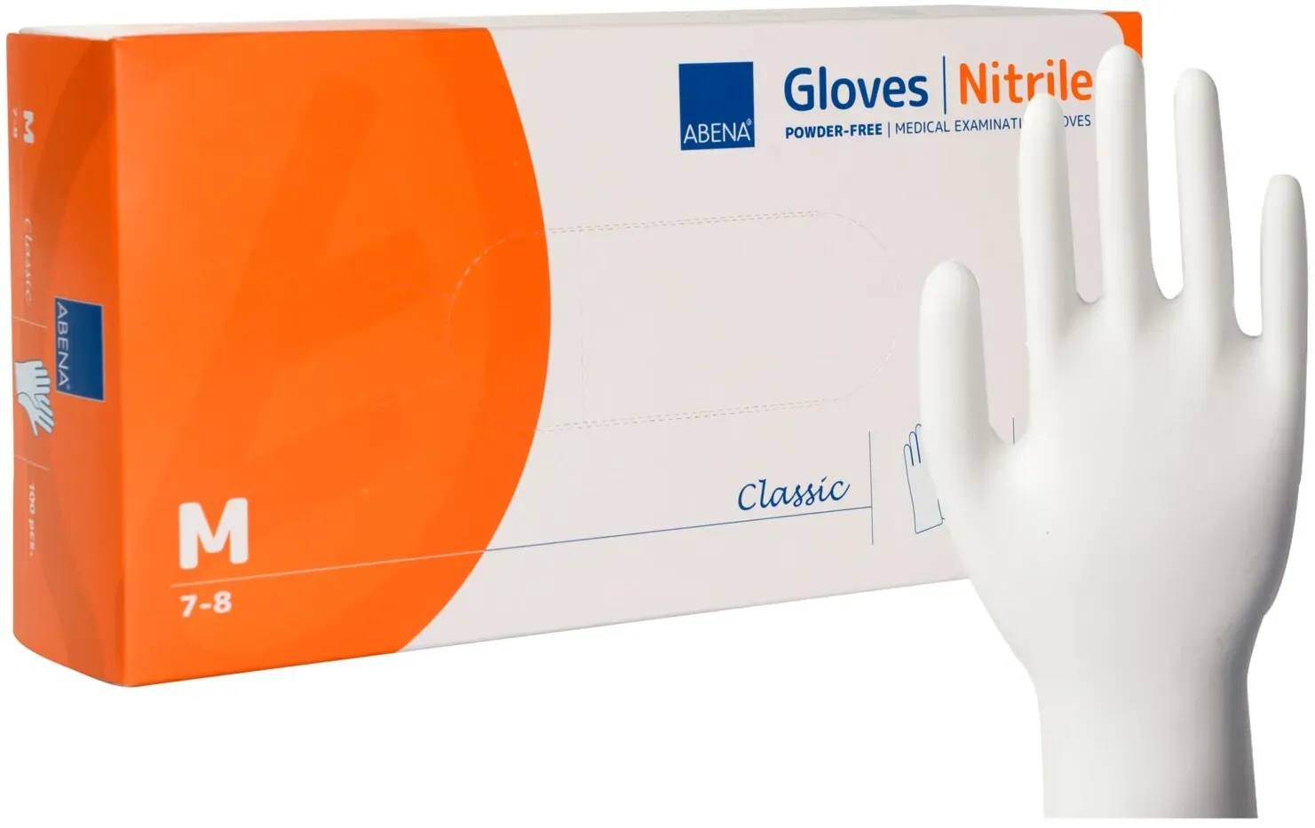 ABENA Nitril-Handschuhe weiß, ungepudert VE 100 Stück M