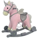Chipolino Schaukeltier Einhorn Sound Räder Holz Steigbügel sattelförmiger Sitz rosa