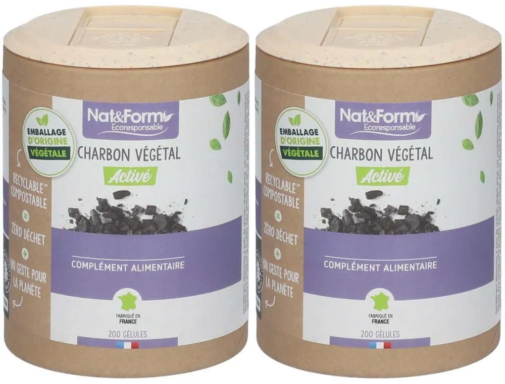 Nat & Form Ecocert® Aktivierte pflanzliche Kohle
