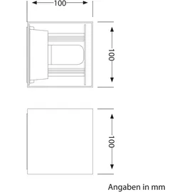 ledscom.de Wandleuchte CUBEL für außen, IP65, Up-/Downlight, schwarz matt, quadratisch, 1x G9 max. 10W