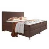 IHG Boxspringbett Berlin 180x200 cm Webstoff Braun