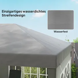 Homcom Faltpavillon 5,85 x 2,95 m inkl. 4 Seitenteile Grau