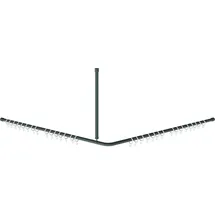 KWC AR Vorhangstange, MEDCARE, Edelstahl, grau, 1500x600x1500 mm, Ringe weiß