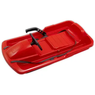 KHW Lenkschlitten Snow Fox Rot | 95 cm | TÜV-geprüft | inkl. Zugseil | ausgefeiltes Lenksystem | kälte- und lichtbeständiger Kunststoff | Made in Germany rot