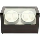 WindWilder Uhrenbeweger Box für Automatikuhren Uhren Watch Winder Box Uhrenkasten für 4 + 0 Uhren Automatik Uhrenbeweger mit Leisem Motor Delux Geschenk Automatischer Uhrenwender Uhr Display Box