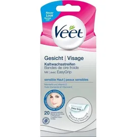 Veet Easy-Gelwax Kaltwachsstreifen Gesicht Sensible Haut 20 St.