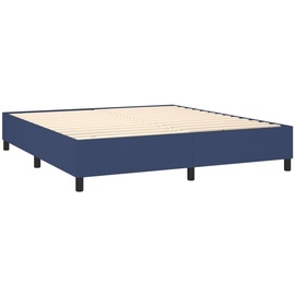 vidaXL Boxspringbett mit Matratze Blau 160x200 cm Stoff