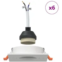 VidaXL Einbau-Spotlights 6 Stück Quadratisch GU10 Weiß 91x91 mm