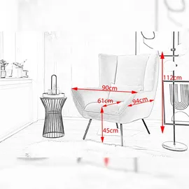 KAWOLA Sessel IVA Relaxsessel Cord grau