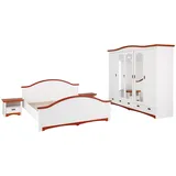 otto home Schlafzimmer-Set HOME AFFAIRE "Konrad" Schlafzimmermöbel-Sets weiß (weiß, kirschbaumfarben) Komplett-Schlafzimmer Komplettschlafzimmer Schlafzimmer mit 5-trg. Kleiderschrank, Bett 180200 cm und 2 Nachttischen