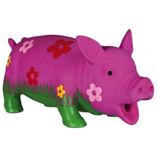 Trixie Schwein mit Blumen & Tierstimme Latex 20 cm