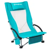 KingCamp Strand Liege Stuhl Hoch Lehne Camping Klapp Falt Sessel Niedrig 136 kg Farbe: cyan